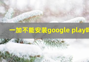 一加不能安装google play吗